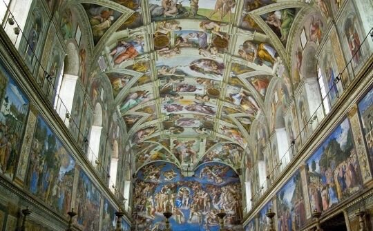 Miquel Àngel: Volta de la capella  sixtina Giorgone:la tempesta (Italia)