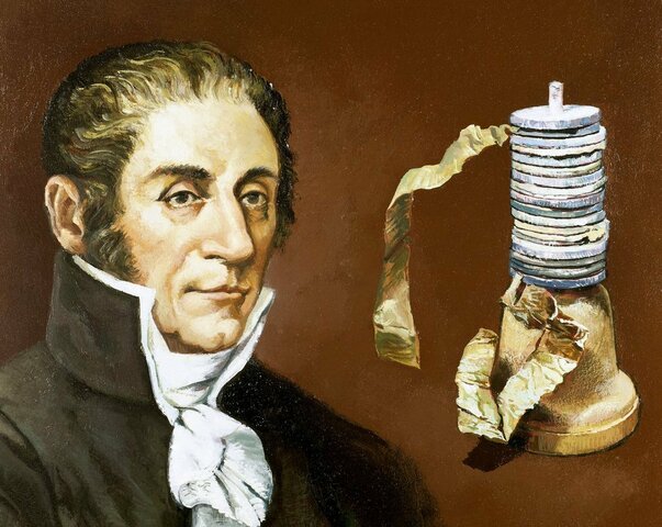 Alessandro Volta inventa la pila voltaica.