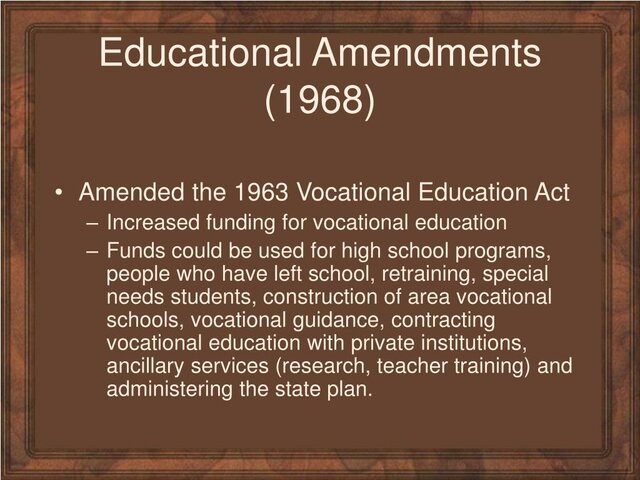 Vocational Amendment