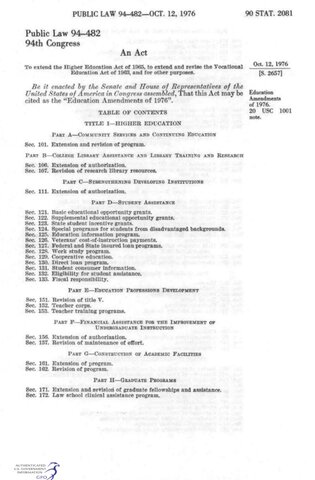 Vocational Amendment of 1976