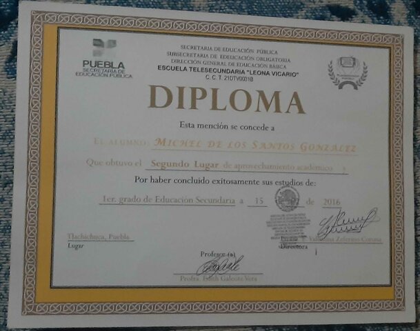 Segundo lugar en Secundaria