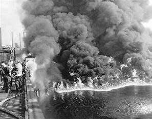 Cuyahoga River in Cleveland, Ohio, caught fire