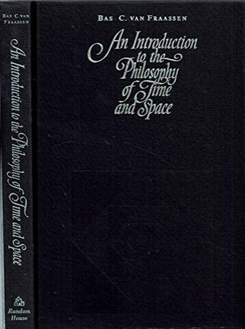 An Introduction to Philosophy of Time and Space