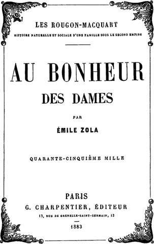 Zola pubblica il Paradiso delle Signore