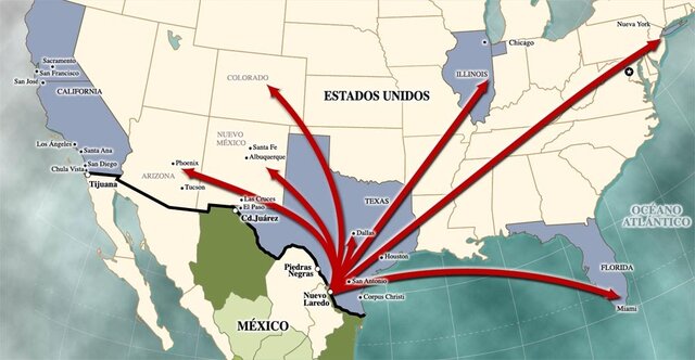 1920  establecimiento del flujo migratorio de trabajadores mexicanos a los Estados Unidos
