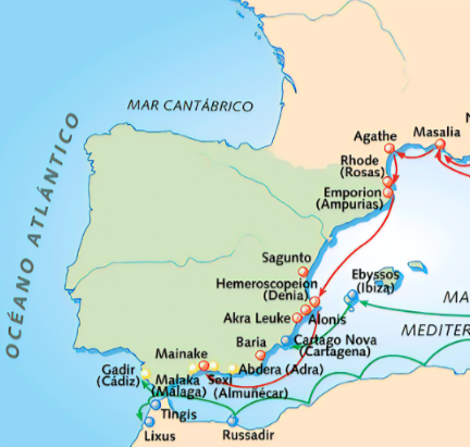 Colonizaciones griegas en la península ibérica