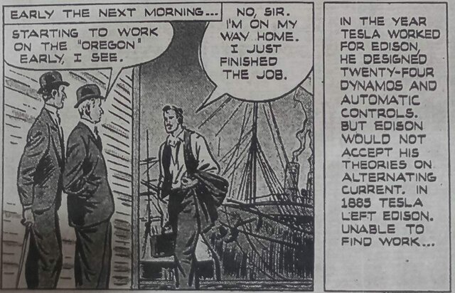 Tesla decide abandonar a Edison debido a que no acepto sus teorías sobre la corriente alterna