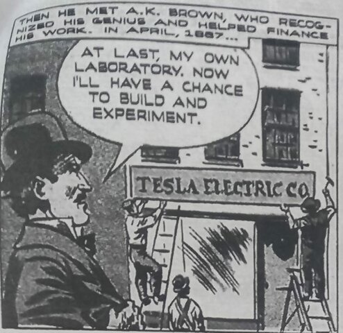 Tesla conoce a A.K.Brown que reconoció su genio y lo ayudó a financiar sus obras y empresas