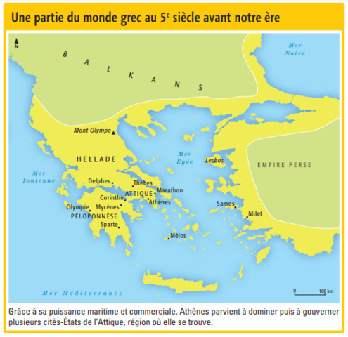 Partie du monde grec au 5e siècle av. J.-C.