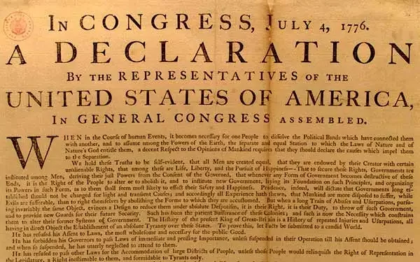 Declaration D'Independance Des Etats Unis