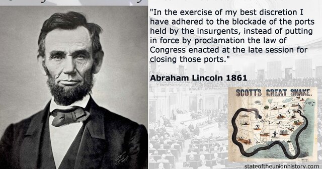 President Lincoln declares a blockade of Southern ports