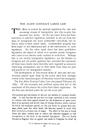 Implementación de la Alien Contract Labor Law