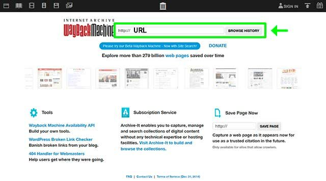 Lanzamiento de Wayback Machine