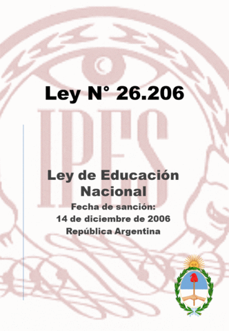 Ley de Educación Nacional (N° 26.206)