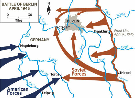 The Soviets launch their final offensive, encircling Berlin.