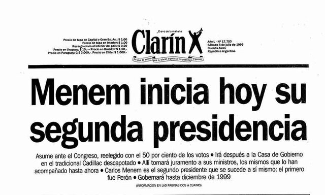 SEGUNDA PRESIDENCIA DE MENEM