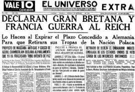Francia y el Reino Unido  declaran la guerra a Alemania