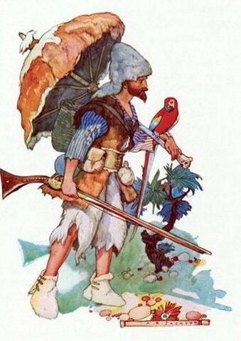 Defoe Robinson Crusoe writes