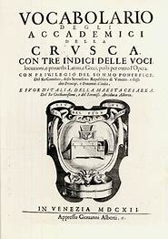PRIMA EDIZIONE DEL VOCABOLARIO DELLA CRUSCA