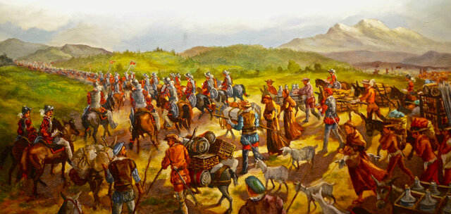 Coronado discovers Arizona, Texas, Kansas and New Mexico