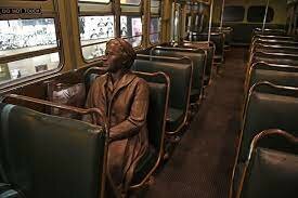 Black ribbons in his honor (Rosa Parks)