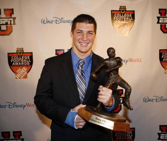 Tim when he won the Heisman Trophy