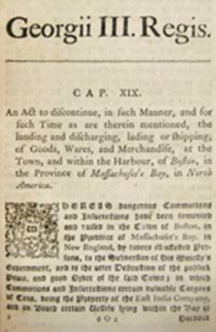 Coercive/intolrable Acts