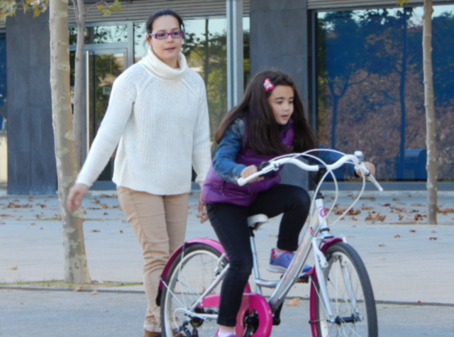 Primera vegada muntant en bici