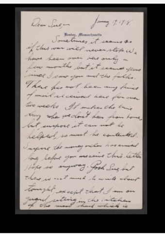 Letter to His Sister Sue