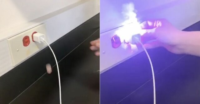 I stuck a staple in the outlet