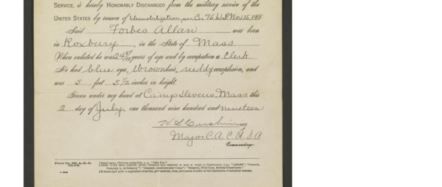 Forbes Allan Honorable Discharge