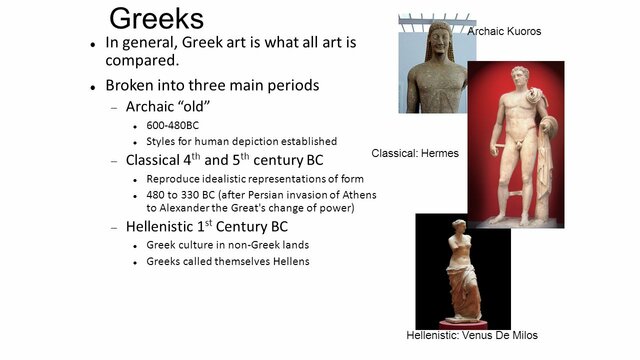 The three periods of Greek art