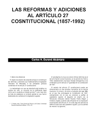 Adiciones y reformas al artículo 27 constitucional