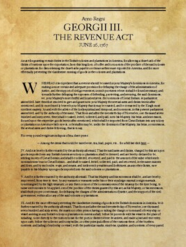 Townshend Revenue Act of 1767