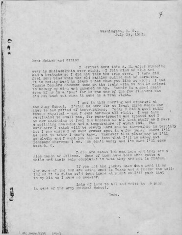 Letter to Mother and Sisters