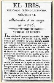 Publicación de El Iris, primera revista femenina mexicana,1826