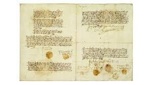 Concordia de Segovia, por la que Isabel y Fernando acuerdan el gobierno conjunto de Castilla.