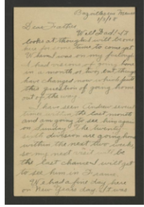 He sends a letter to his father