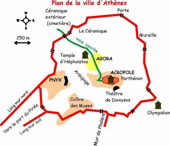 les lieux public d'Athènes