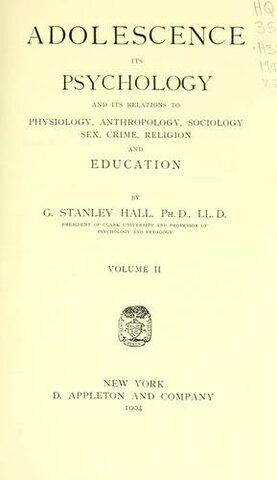 Hall publishes Adolescence