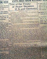 A Peace Treaty is Signed Between the U.S. and Germany