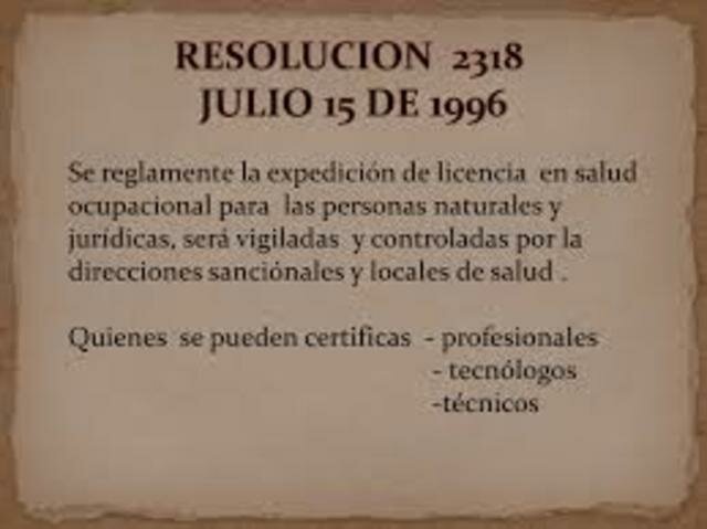 Resolución  2318 de 1996