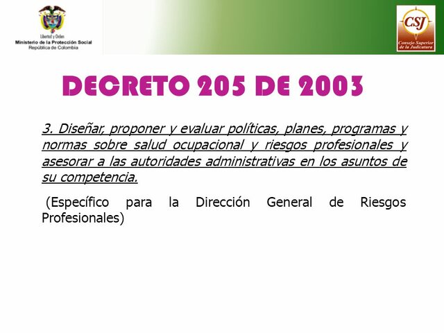 Decreto 205 del 2003
