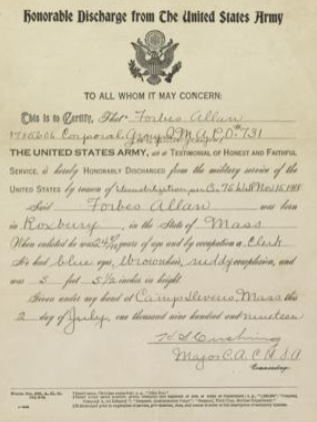 Forbes Allen gets honorably discharged