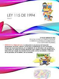 LEY 115, LEY DE EDUCACIÓN 1994