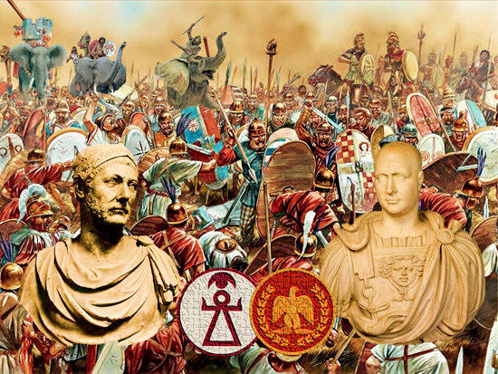 Scipione sconfigge Annibale a Zama, meritando il titolo di: "Scipione L'Africano"