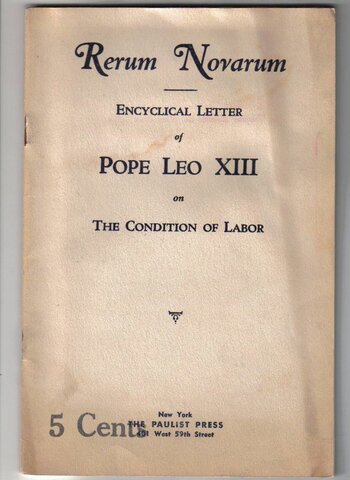 El Papa León XIII publica la Rerum novarum.