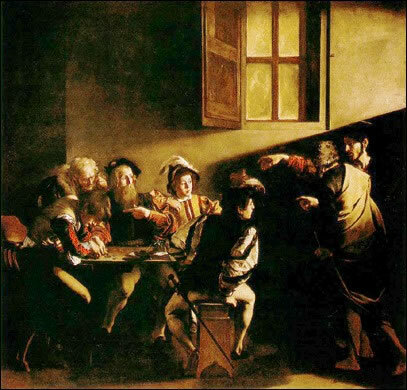 "La vocación de San Mateo" artelana (Caravaggio)