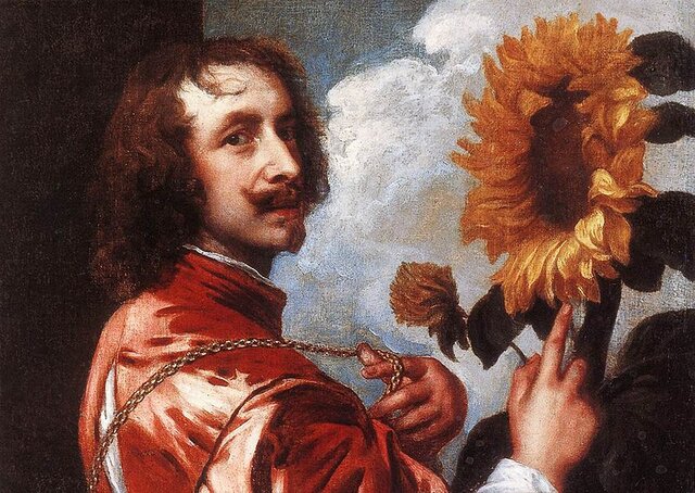 "Autorretrato con un girasol" artelana (Van Dyck)