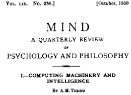 Computing Machinery and Intelligence